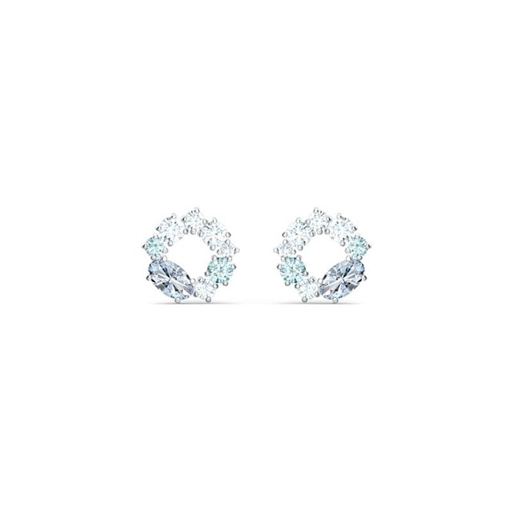 Swarovski Attract Circle Stud Pierced Earrings, Multicolored, Rhodium plated - Picture 2 of 8